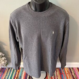 NEW Polo Ralph Lauren Thermal Shirt Long Sleeve Gray Large